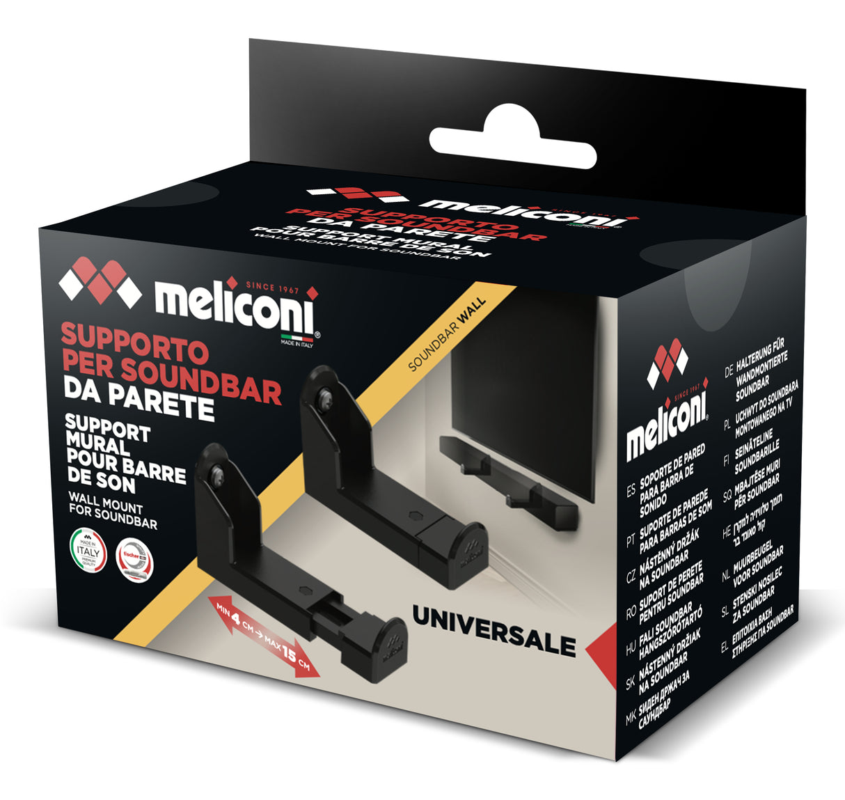 Meliconi Soundbar Wall accessorio per soundbar Montaggio a muro e cartongesso"