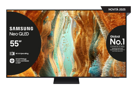 Samsung Neo QLED AI TV 55" QE55QN70FAUXZT 4K Mini LED, Processore NQ4 AI Gen2, 4K AI Upscaling, Motion Xcelerator 144Hz, Neo Quantum HDR, OTS Lite, AirSlim Design, Vision AI Smart TV, 2025