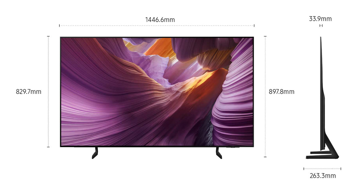 Samsung OLED AI TV 65" QE65S85FAEXZT 4K, Processore NQ4 AI Gen2, 4K AI Upscaling, Schermo antiriflesso, OLED HDR, Dolby Atmos & OTS Lite, Contour Design, Vision AI Smart TV, 2025