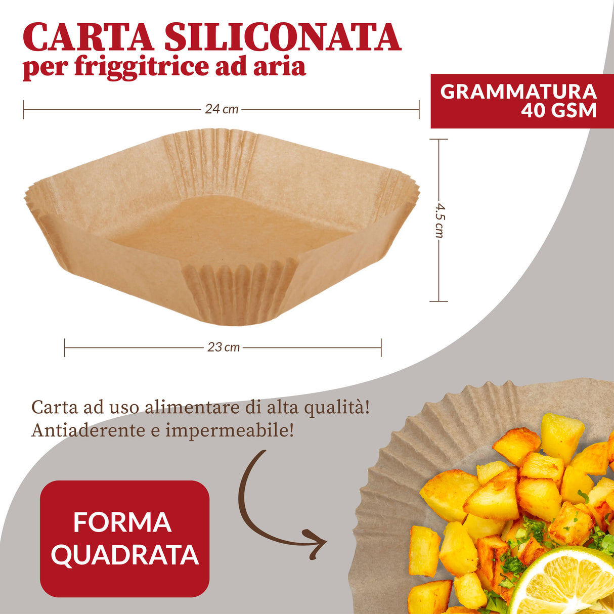 2Easy CFQ002 Carta da forno 100 fogli Marrone 230 °C