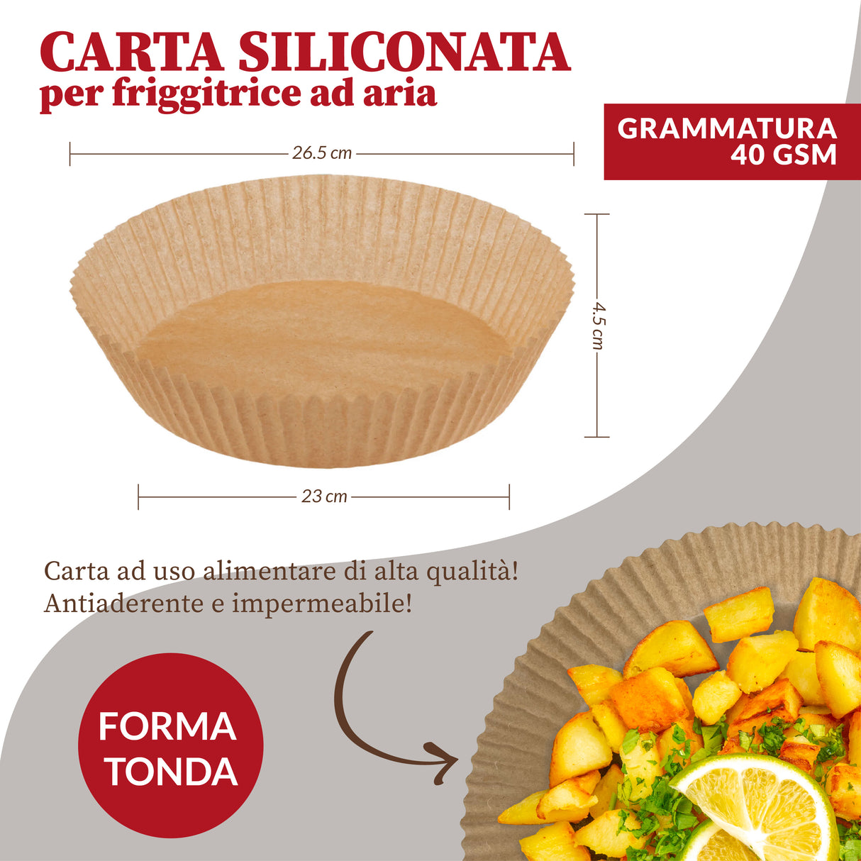 2Easy CFR002 Carta da forno 100 fogli Marrone 230 °C