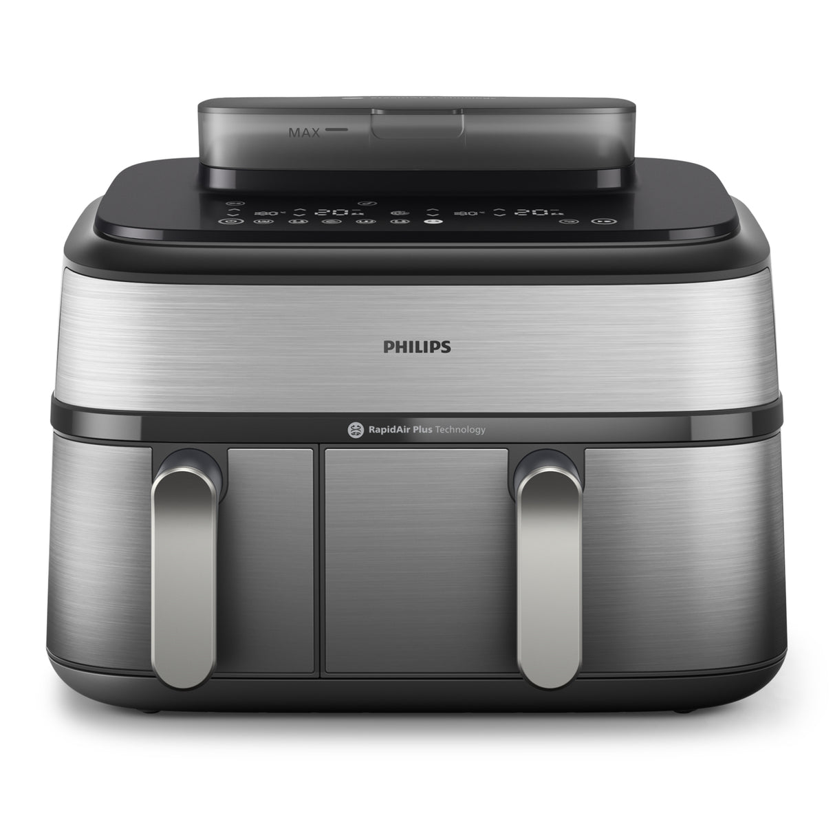 Philips Serie 5000 Airfryer doppio cestello con vapore, Friggitrice ad aria da 9.0L, 19 metodi di cottura, Pulizia cestello a vapore, App ricette, NA555/00
