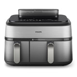 Philips Serie 5000 Airfryer doppio cestello con vapore, Friggitrice ad aria da 9.0L, 19 metodi di cottura, Pulizia cestello a vapore, App ricette, NA555/00