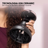 Bellissima Imetec Diffon Ion Ceramic, Diffusore ad Aria Calda per Capelli Ricci, Tecnologia Ion Ceramic, Doppio voltaggio, 700 W, 2 Combinazioni Aria/Temperatura, Asciugatura Delicata Senza Effetto Crespo, Impugnatura Ergnomica