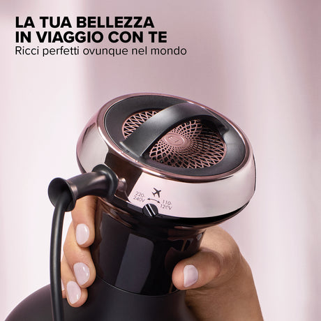 Bellissima Imetec Diffon Ion Ceramic, Diffusore ad Aria Calda per Capelli Ricci, Tecnologia Ion Ceramic, Doppio voltaggio, 700 W, 2 Combinazioni Aria/Temperatura, Asciugatura Delicata Senza Effetto Crespo, Impugnatura Ergnomica