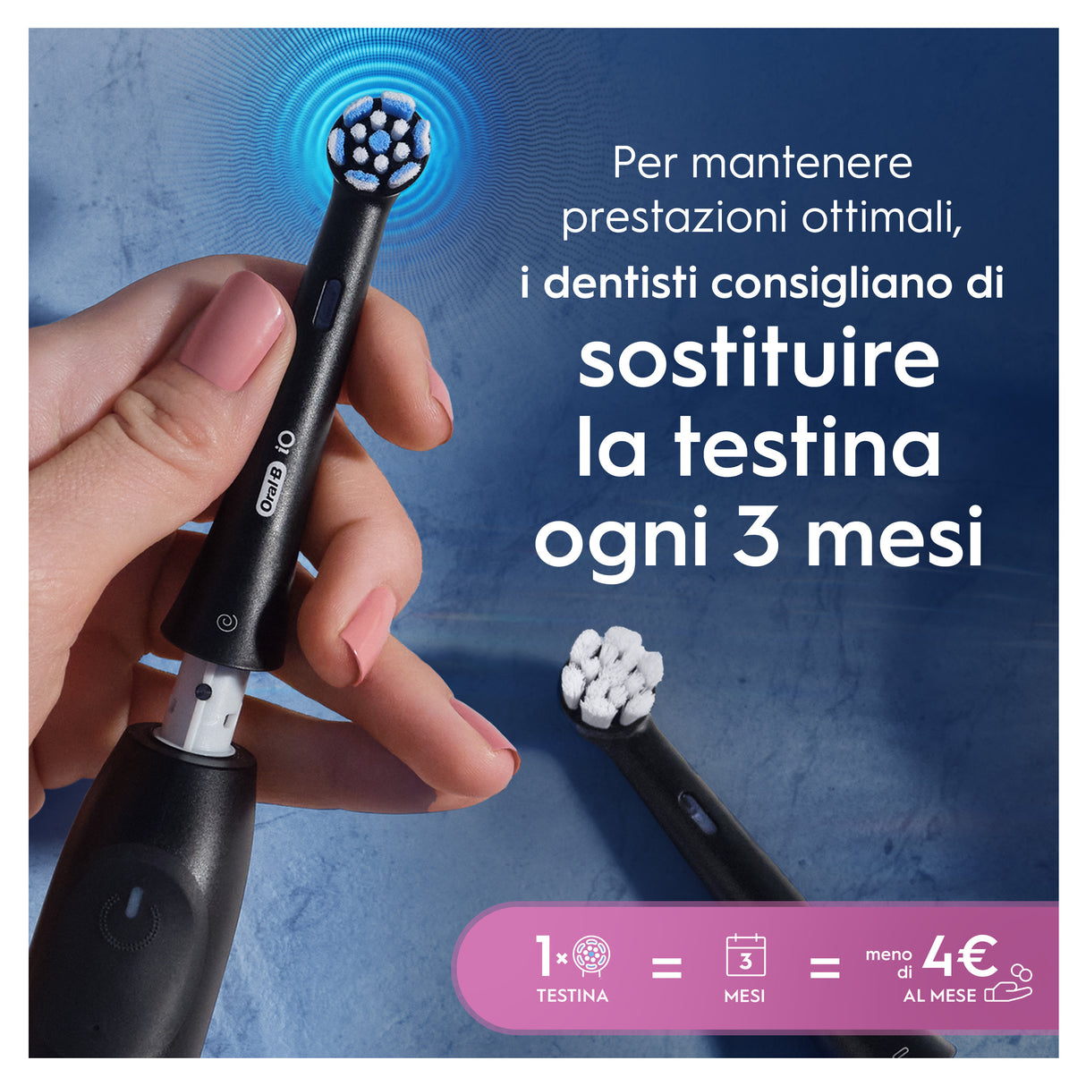 Oral-B Testine di Ricambio iO Series Gentle Care Nere, Testine Rotonde Originali, per Gengive Sensibili, 2 Testine