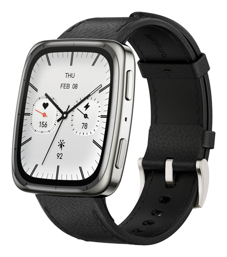 Amazfit Active 2 Square secondo cinturino rosso in silicone Vetro zaffiro con display AMOLED Pagamento contactless 5 sistemi satellitari & mappe offline Durata della batteria fino a 10 giorni