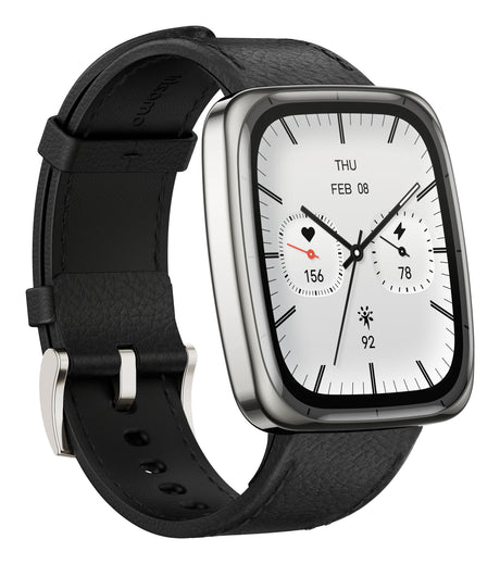 Amazfit Active 2 Square secondo cinturino rosso in silicone Vetro zaffiro con display AMOLED Pagamento contactless 5 sistemi satellitari & mappe offline Durata della batteria fino a 10 giorni