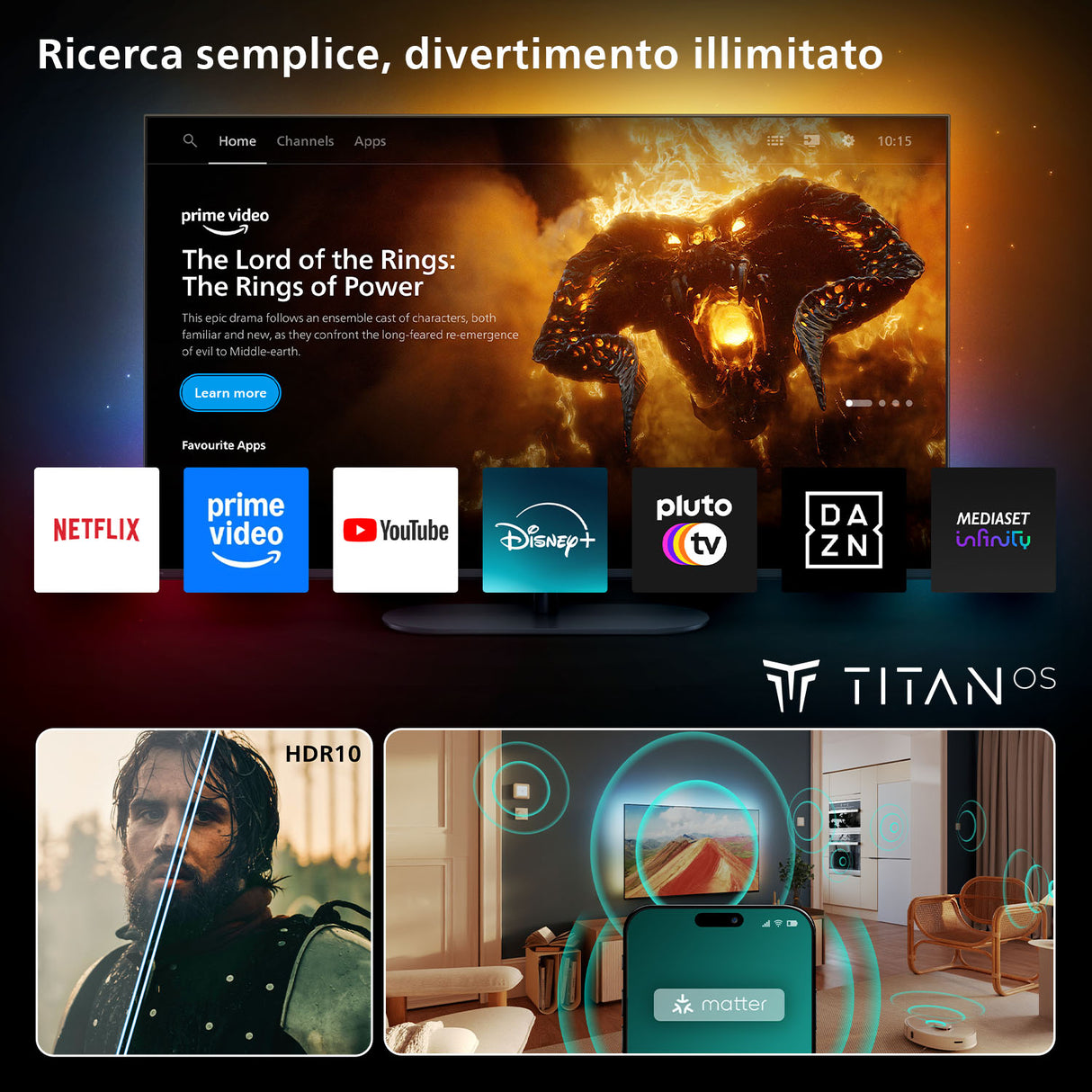 Philips Ambilight TV 32PFS6900 Full HD LED 80cm 32" Smart TV Dolby Audio Titan OS
