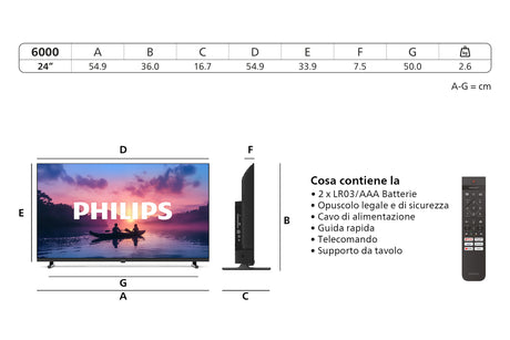 Philips 32PHS6000 HD LED 80cm 32" Smart TV Dolby Audio Titan OS