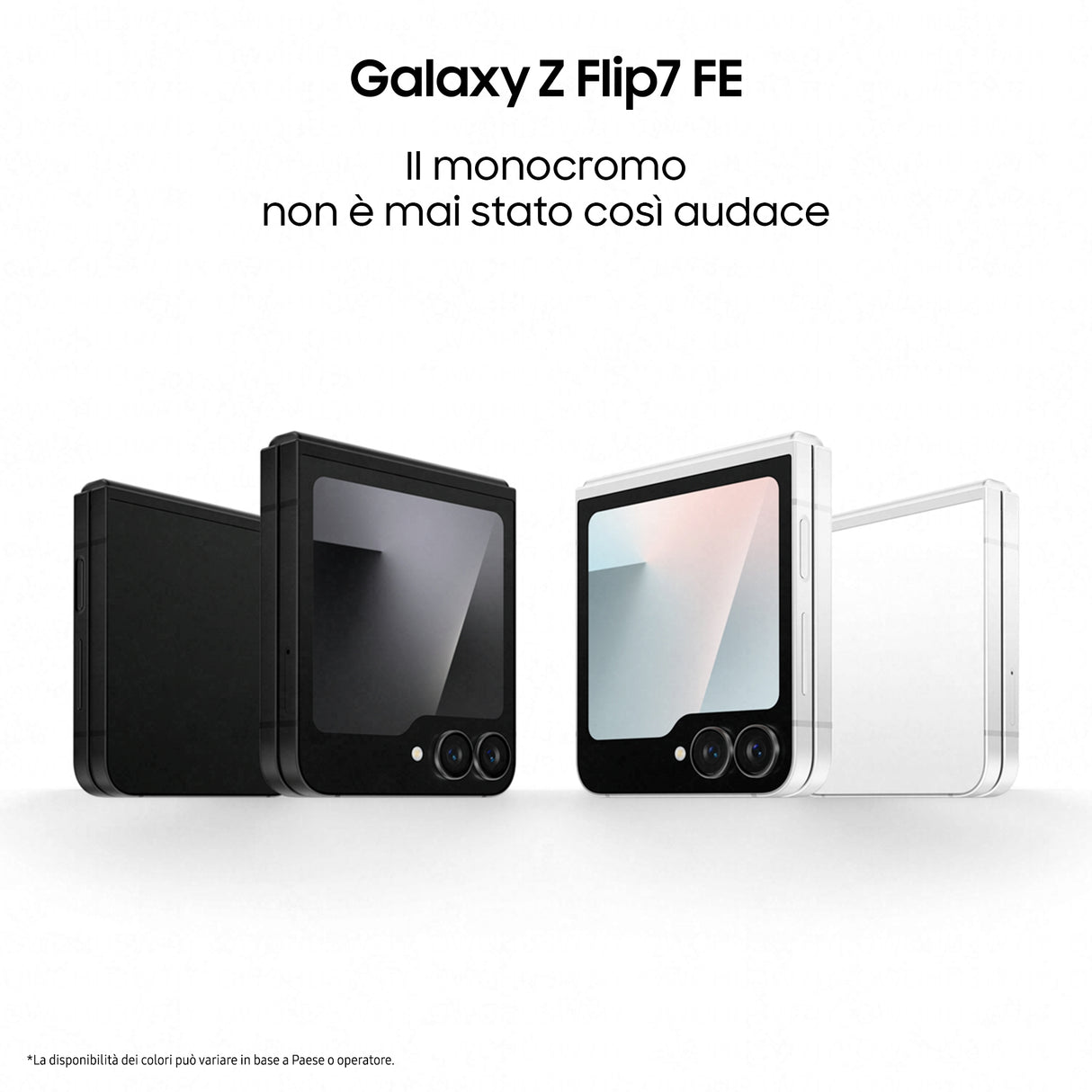 Samsung Galaxy Z Flip7 FE Smartphone AI, RAM 8GB, 128GB, Display 3,4" Super AMOLED/6,7" Dynamic AMOLED 2X, Fotocamera 50MP, White