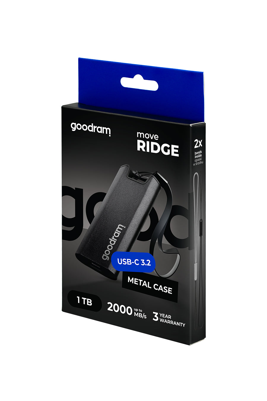 Goodram SSDR-GMRE-01T-K0 unità esterna a stato solido 1 TB 3.2 Gen 2 (3.1 Gen 2) Nero