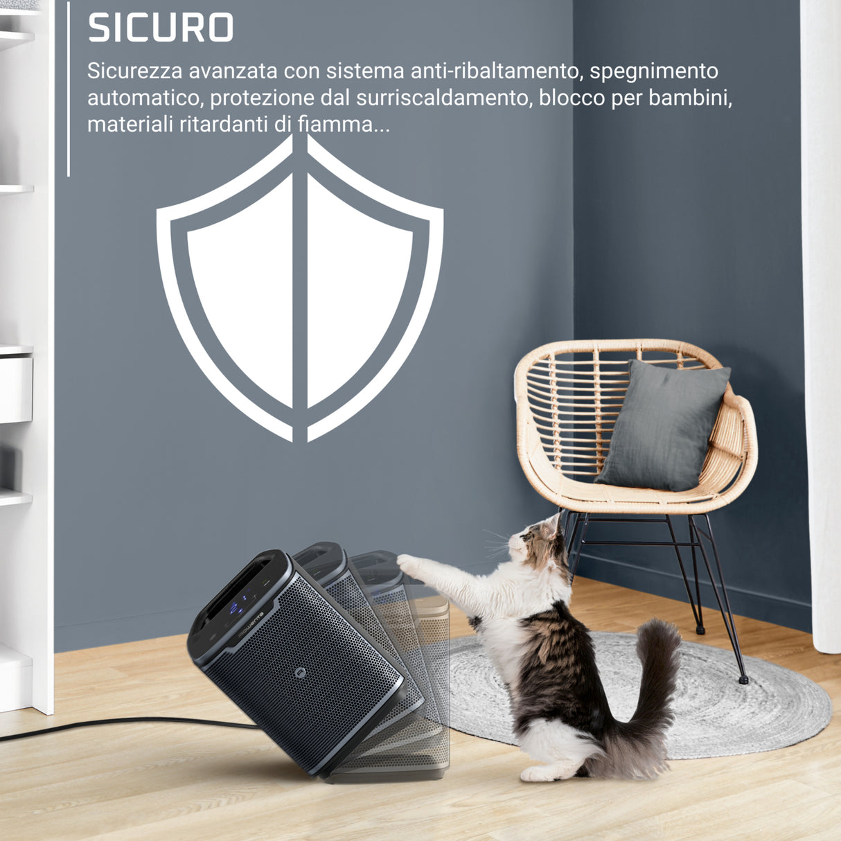 Rowenta Instant Comfort +, Termoventilatore, Potente Riscaldamento in Ceramica, SO9360F0