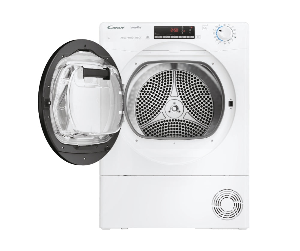 Candy Smart Pro , Asciugatrice Slim 7 KG, Classe E, Bianco, Vapore, Wi-Fi, CRO4 H7A2TBE-S