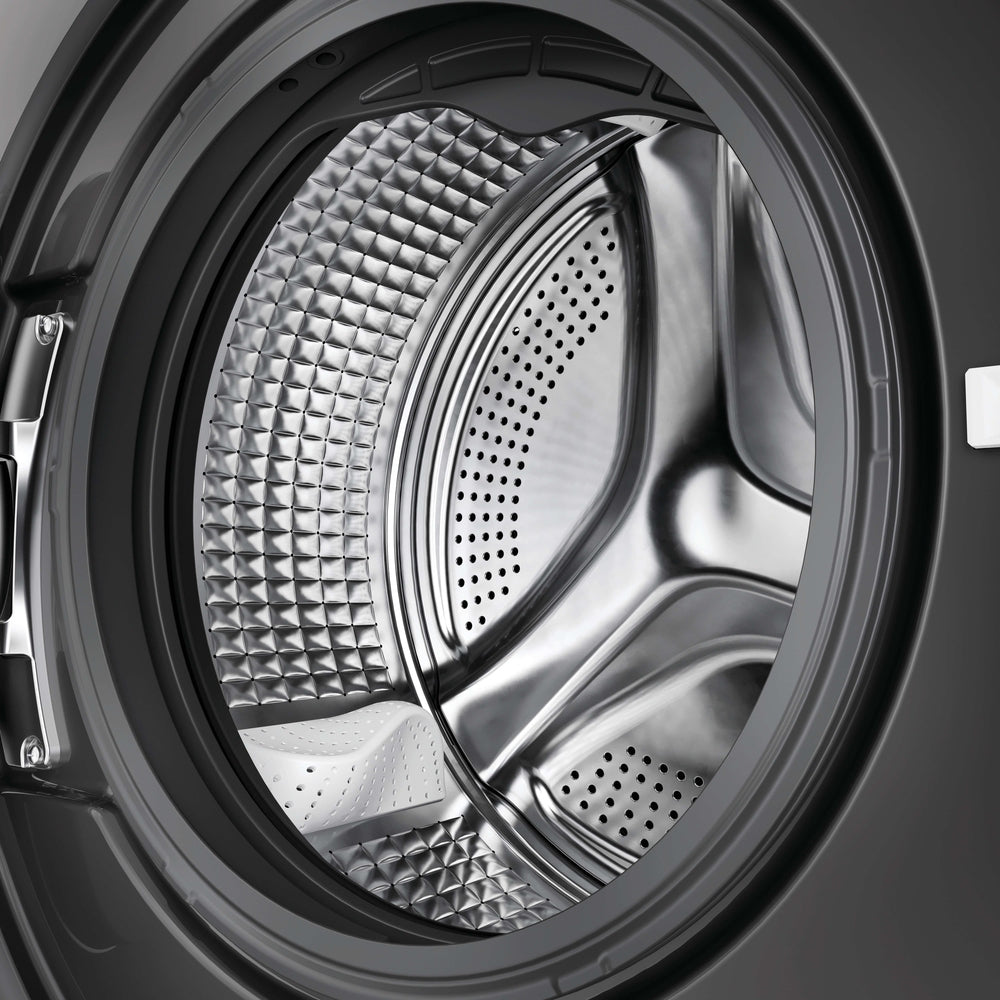 Haier X Series 7, Lavatrice Slim 9 KG, 25% più efficente della classe A, 1400 giri, Antracite, Direct Motion, Vapore, Wi-Fi, Smart AI, Scruscotto Anti-impronta, 360° ABT, HW90-B14367GTUIT