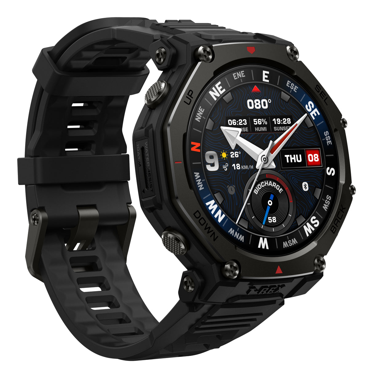 Amazfit T-Rex 3 Pro 3,81 cm (1.5") AMOLED 48 mm Digitale 480 x 480 Pixel Touch screen Nero Wi-Fi GPS (satellitare)