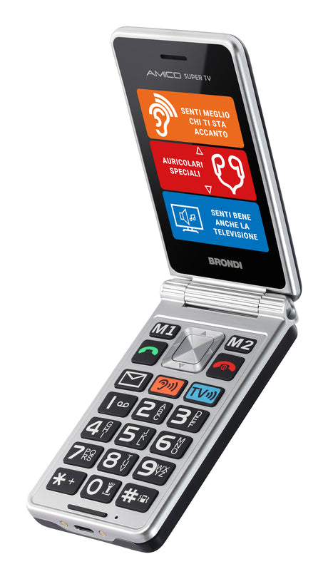 Brondi 10282060 cellulare 7,11 cm (2.8") 119 g Nero, Argento Telefono per anziani