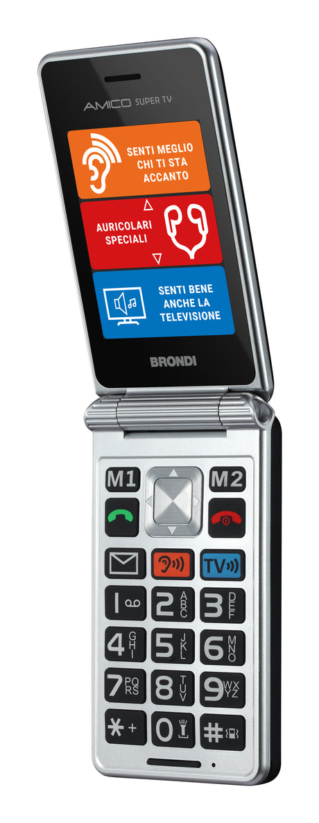 Brondi 10282060 cellulare 7,11 cm (2.8") 119 g Nero, Argento Telefono per anziani