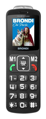 Brondi Amico Flash 5,08 cm (2") Nero Telefono di livello base