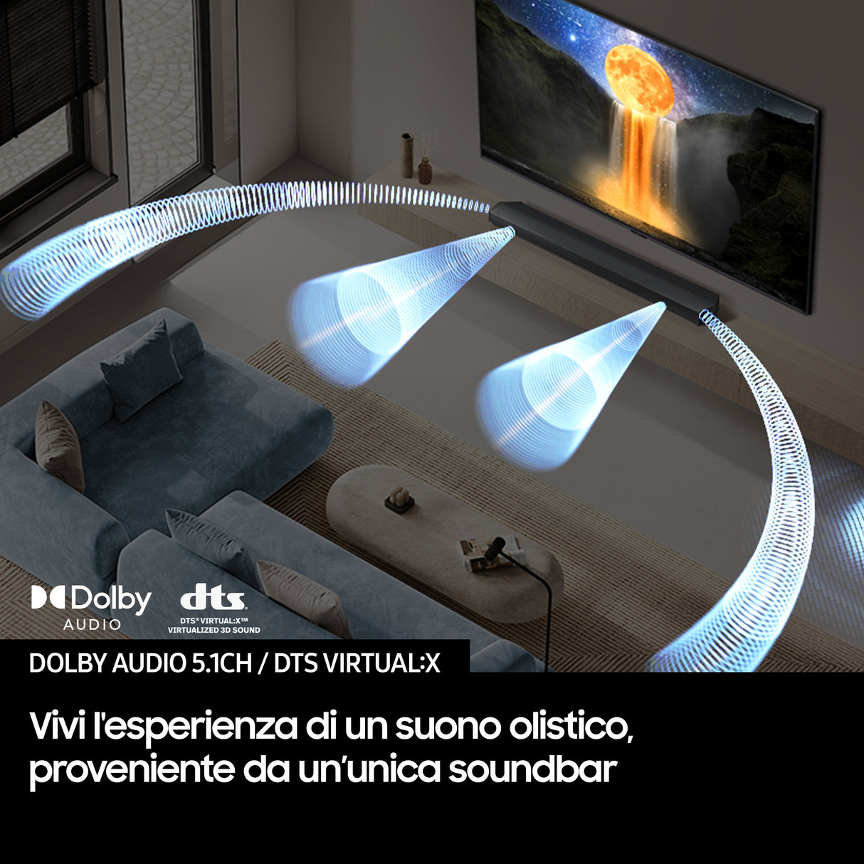 Samsung Soundbar HW-B750F/ZF, Audio 5.1 canali , Wireless Dolby 5.1ch, 2025