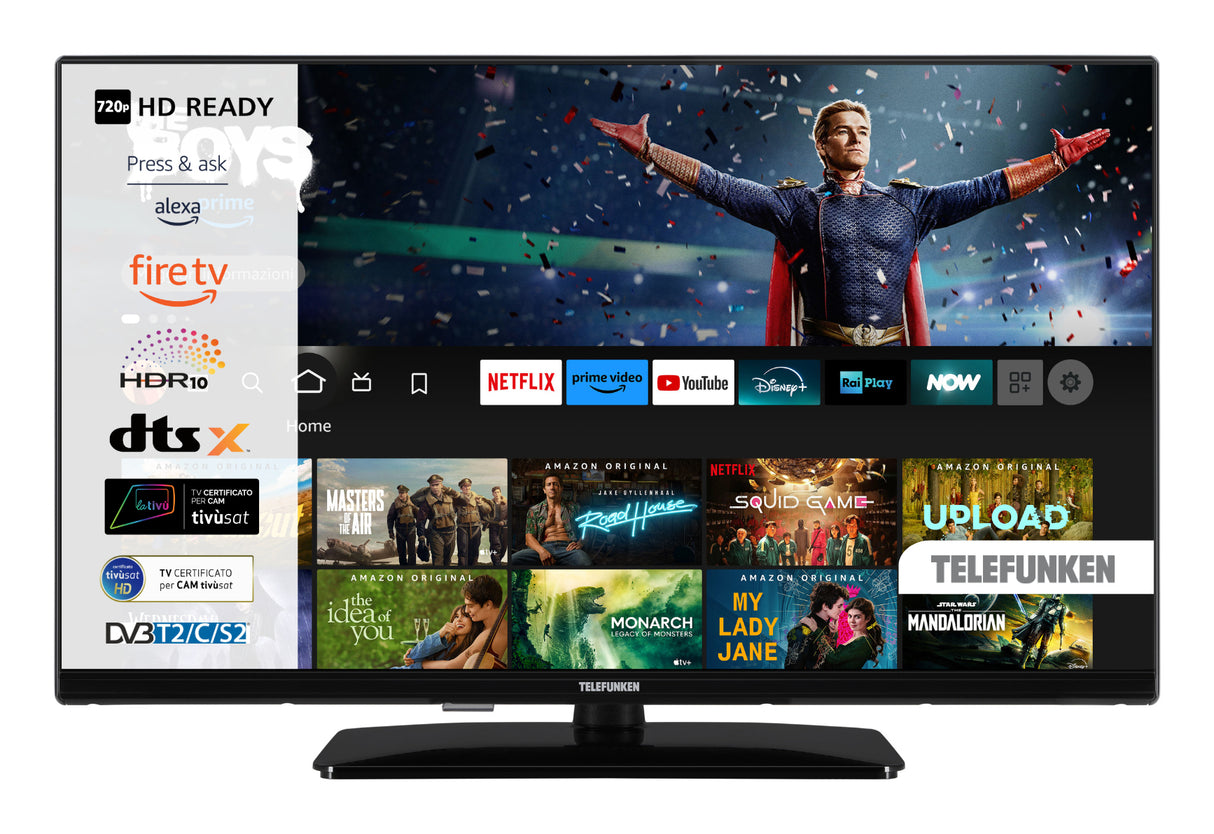Telefunken TE32759B50V4D TV 81,3 cm (32") HD Wi-Fi Nero 250 cd/m²