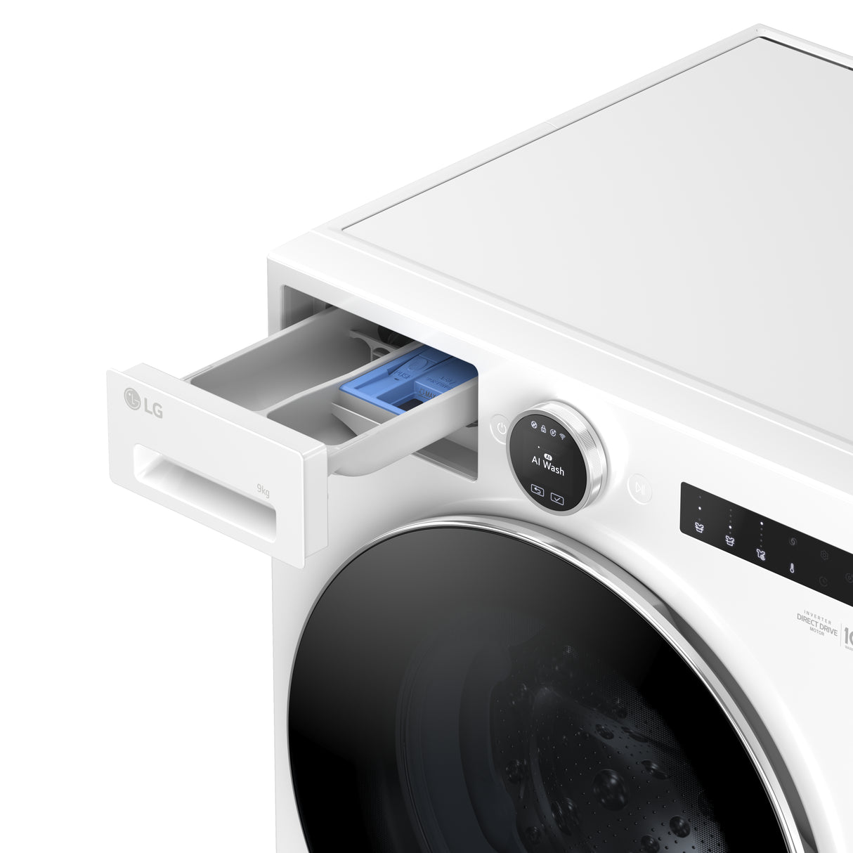 LG F4X9009TWCE Lavatrice 9kg AI DD™ Serie X9, Classe A-60%, 1400 giri, Display Easy Circle, Wi-Fi, AI Wash, TurboWash