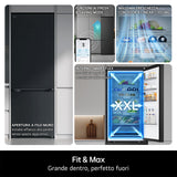 LG GBBS322CPY Frigorifero combinato Fit & Max 60cm, Classe C, 375L, AI Inverter, Prime Silver