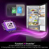 LG GBBS322CPY Frigorifero combinato Fit & Max 60cm, Classe C, 375L, AI Inverter, Prime Silver