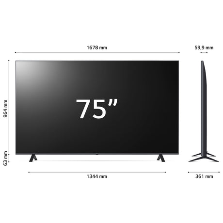 LG UHD 75'' Serie UR78 75UR78006LK, TV 4K, 3 HDMI, SMART TV 2023