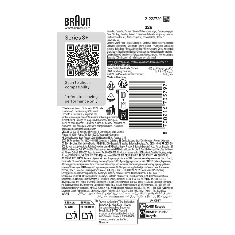 Braun Series 3 735797 accessorio per rasoio elettrico Testina per rasatura