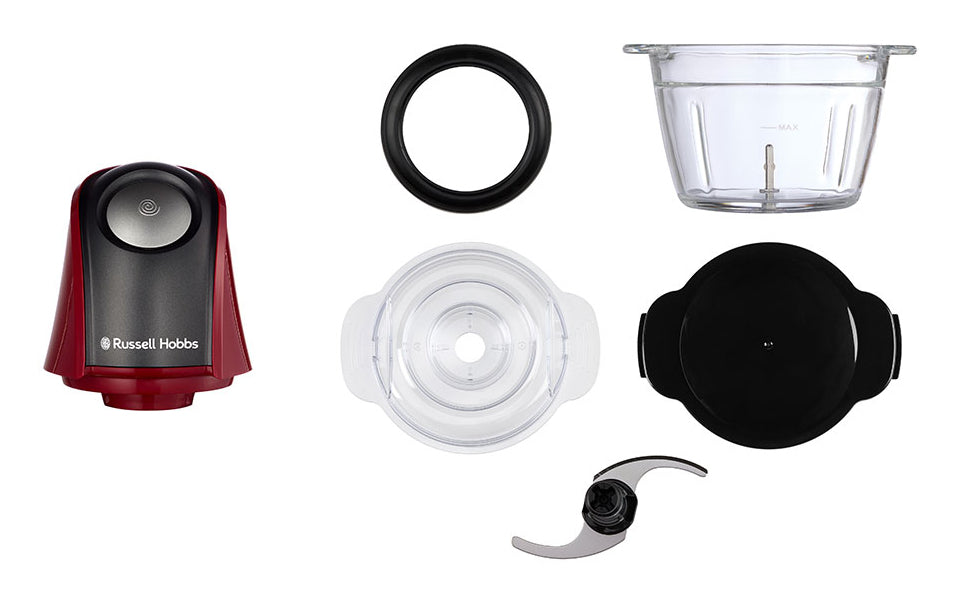 Russell Hobbs 27130-56 tritaverdure elettrico 0,5 L 200 W Nero, Rosso, Trasparente