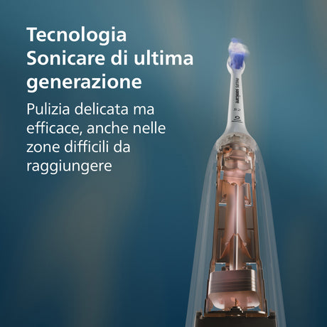 Philips Sonicare serie 5300 Spazzolino elettrico sonico con base di ricarica, 2 livelli intensità, sensore di pressione colore nero HX7101/02
