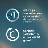 Philips Sonicare serie 5300 Spazzolino elettrico sonico con base di ricarica, 2 livelli intensità, sensore di pressione colore nero HX7101/02