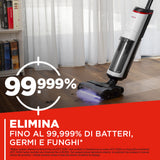 Polti RollySteam WD30C, lavapavimenti senza filo, che aspira, lava e igienizza con il vapore, senza detersivi