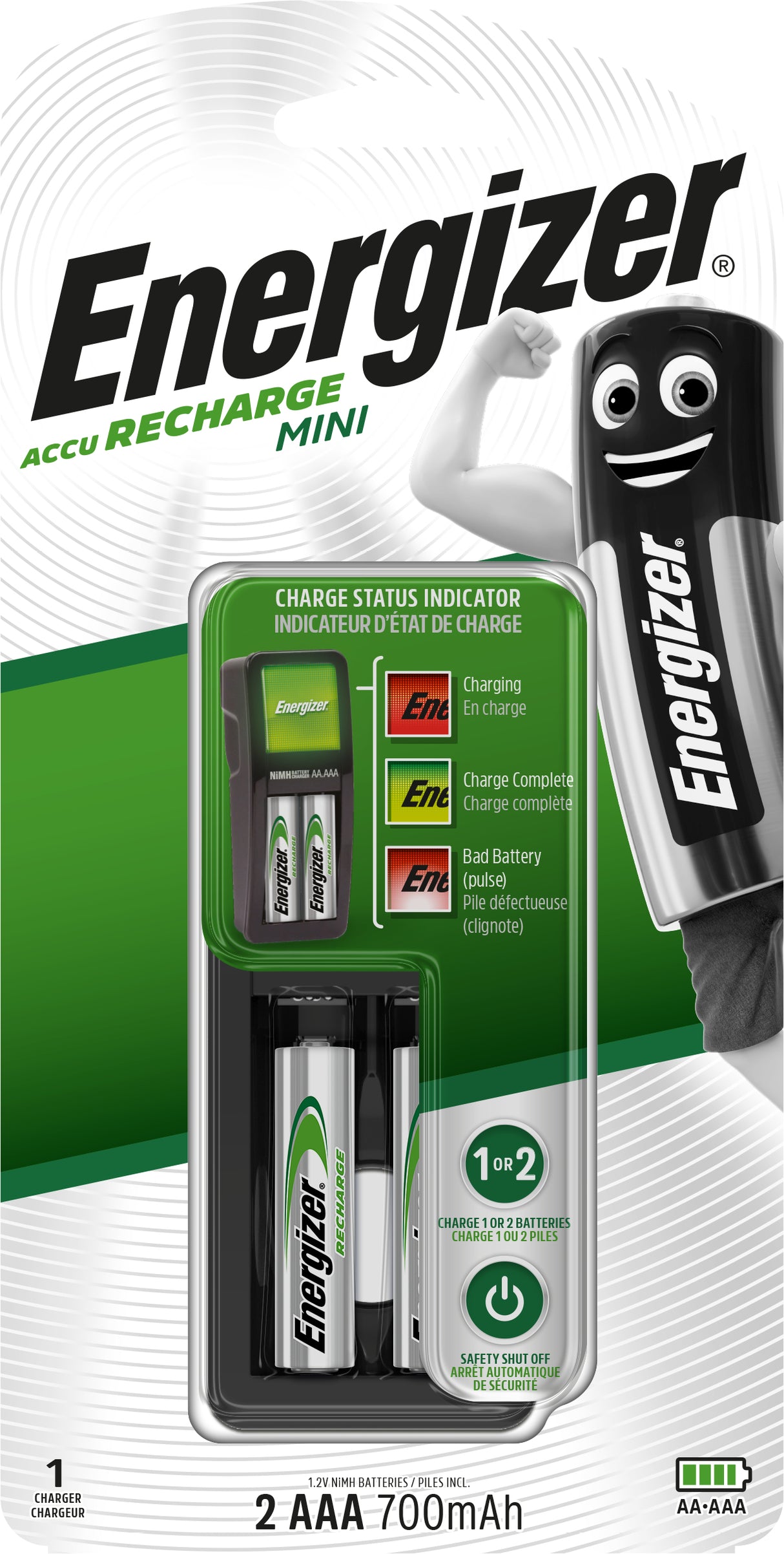 Energizer Mini Charger carica batterie AC