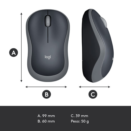 Logitech M185 mouse wireless (nero)