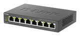 D-Link DGS-1008P/E switch di rete Non gestito L2 Gigabit Ethernet (10/100/1000) Supporto Power over Ethernet (PoE) Desktop Nero