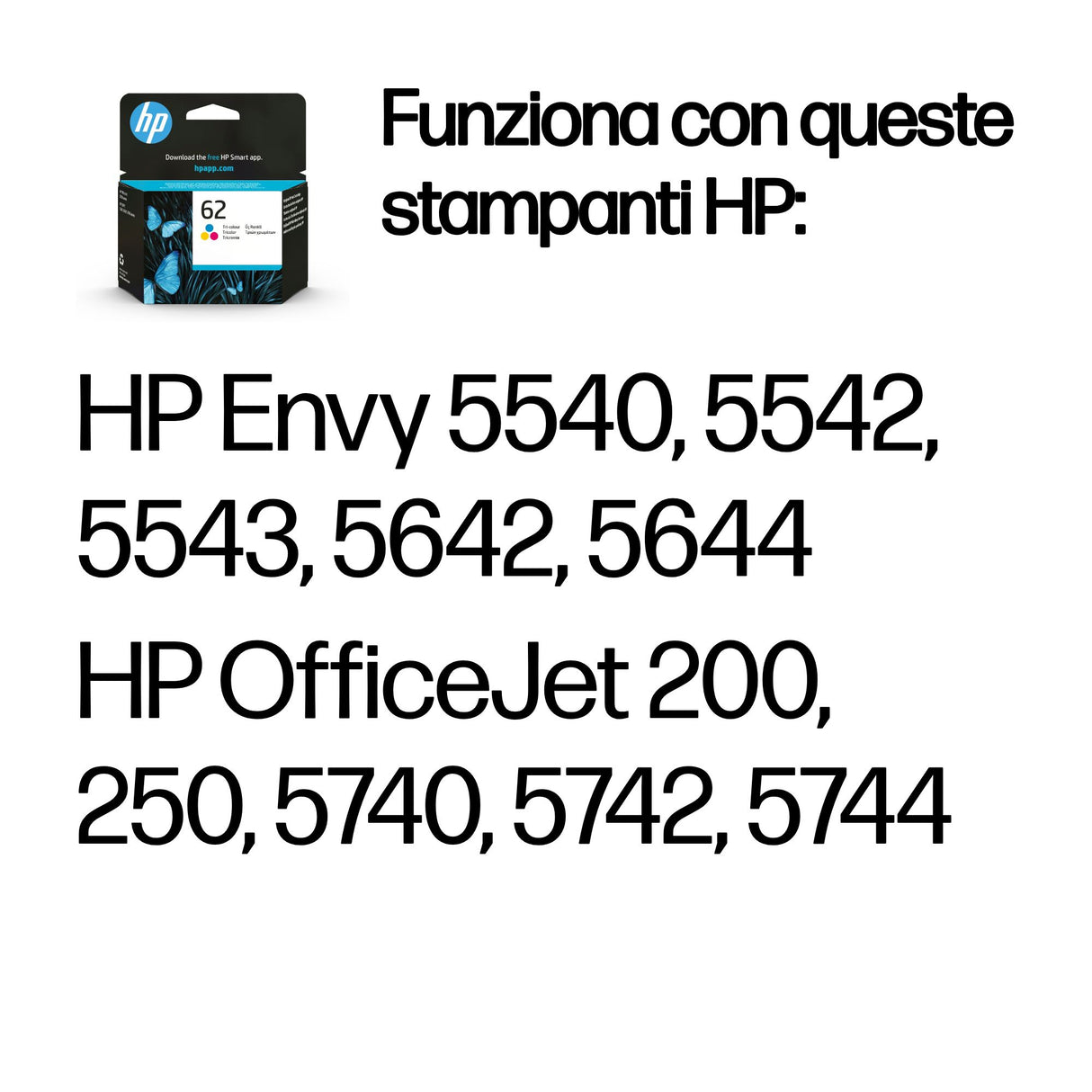 HP Cartuccia originale inchiostro tricromia 62