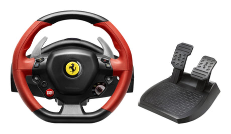 Thrustmaster Ferrari 458 Spider Nero, Rosso USB Sterzo + Pedali Xbox One