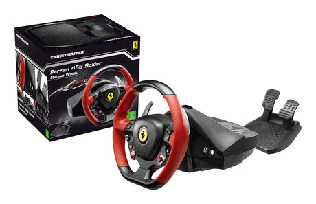 Thrustmaster Ferrari 458 Spider Nero, Rosso USB Sterzo + Pedali Xbox One