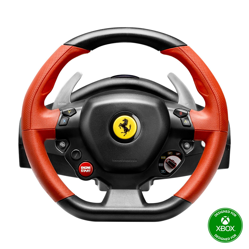 Thrustmaster Ferrari 458 Spider Nero, Rosso USB Sterzo + Pedali Xbox One