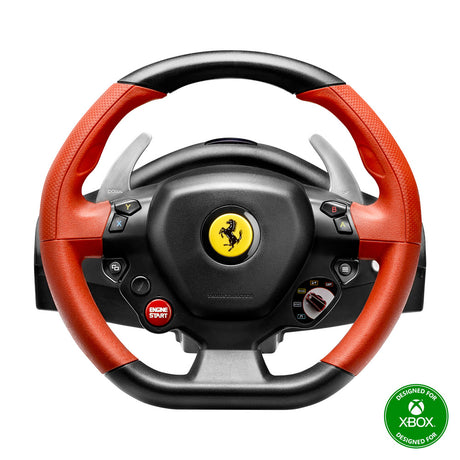 Thrustmaster Ferrari 458 Spider Nero, Rosso USB Sterzo + Pedali Xbox One