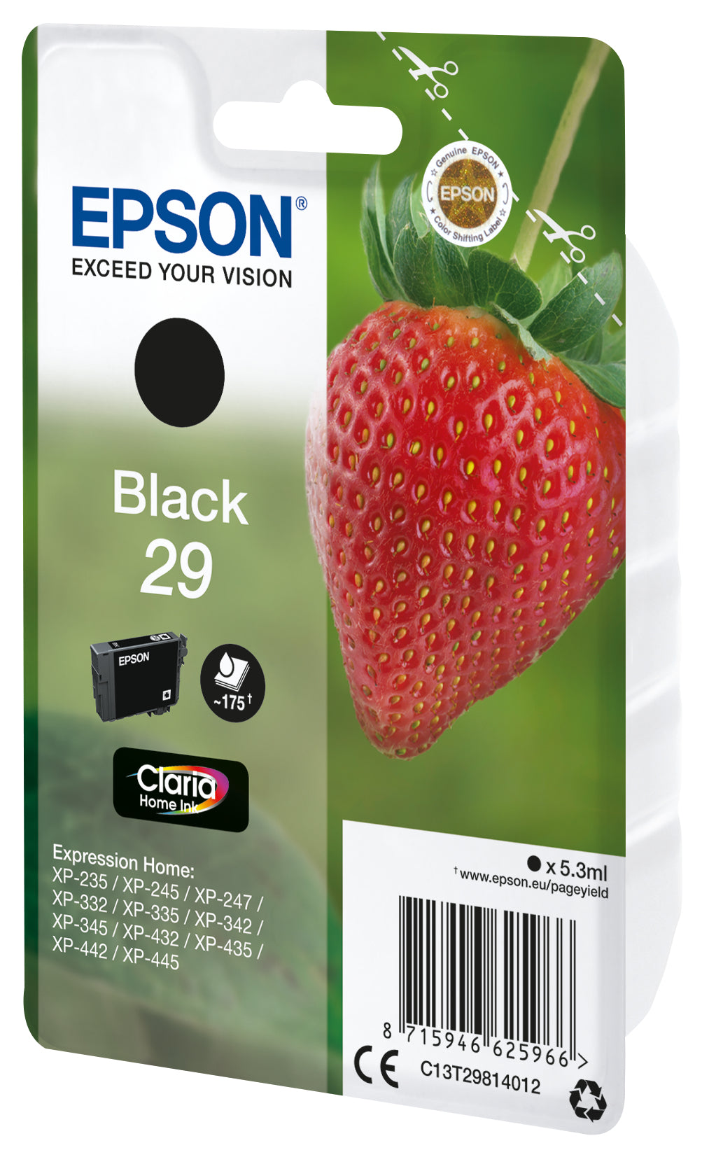 Epson Strawberry 29 fragola cartuccia inchiostro originale nero 1pz