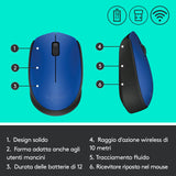 Logitech M171 mouse wireless (blu)