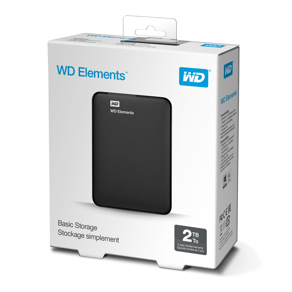 Western Digital Elements Portable disco rigido esterno 2 TB 5400 Giri/min 2.5" Micro-USB B 3.2 Gen 2 (3.1 Gen 2) Nero