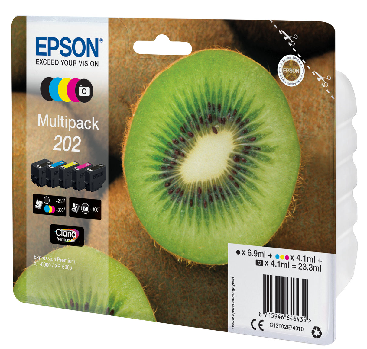 Epson Kiwi 202 Multipack cartuccia d'inchiostro 5 colori (PBK/BK/C/Y/M)