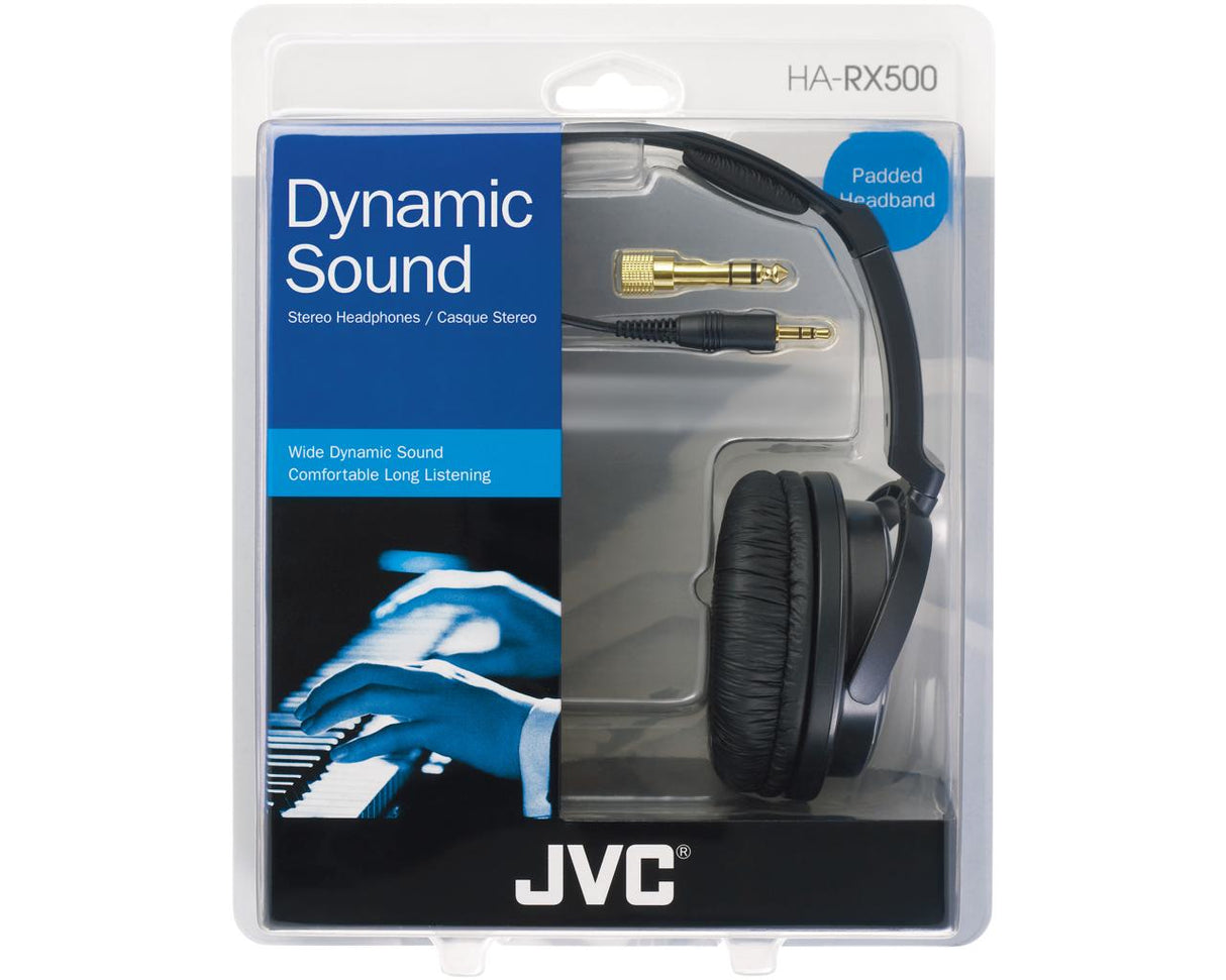 JVC HA-RX500-E Cuffie Cablato A Padiglione MUSICA Nero, Bianco