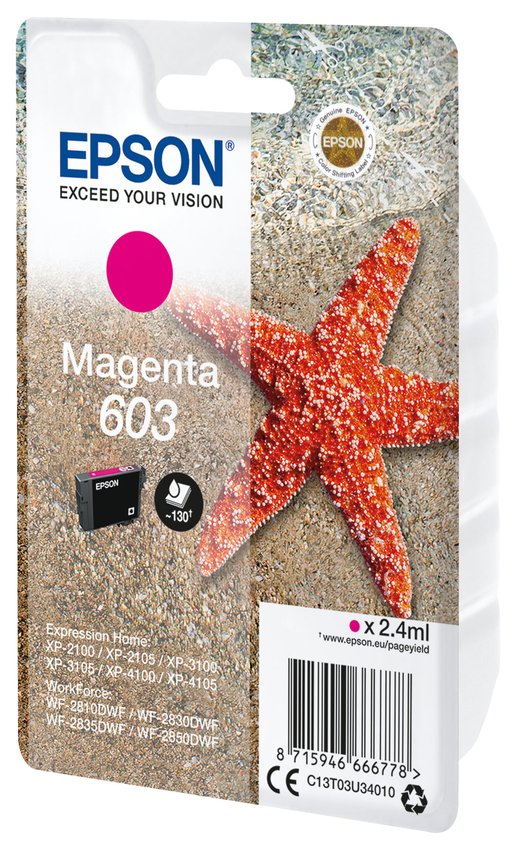 Epson 603 stella marina cartuccia inchiostro originale magenta 1pz