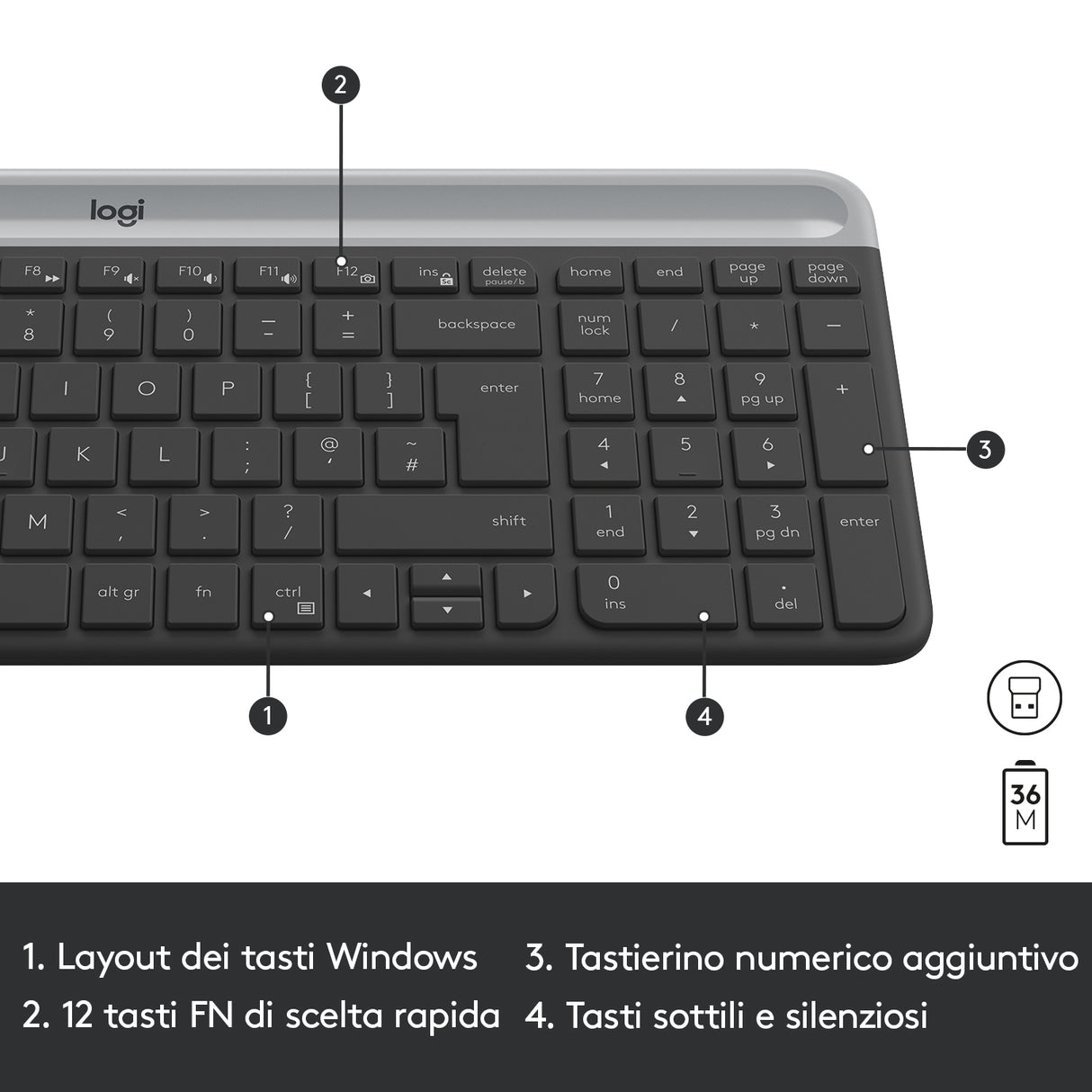Logitech MK470 Kit Mouse e Tastiera Wireless