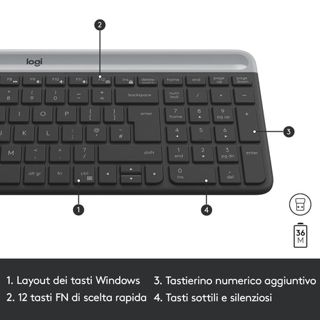Logitech MK470 Kit Mouse e Tastiera Wireless